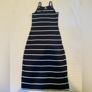 🏝️ ☀️ Old Navy Medium Ribbed Blue and White Nautical Stripe Dress 🏝️ ☀️